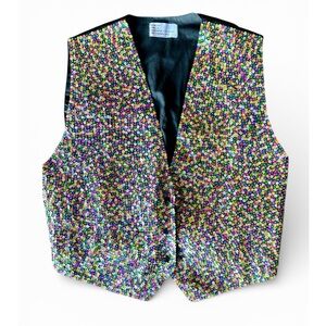 Sequin Colorful Vest Sz L made in Indonesia